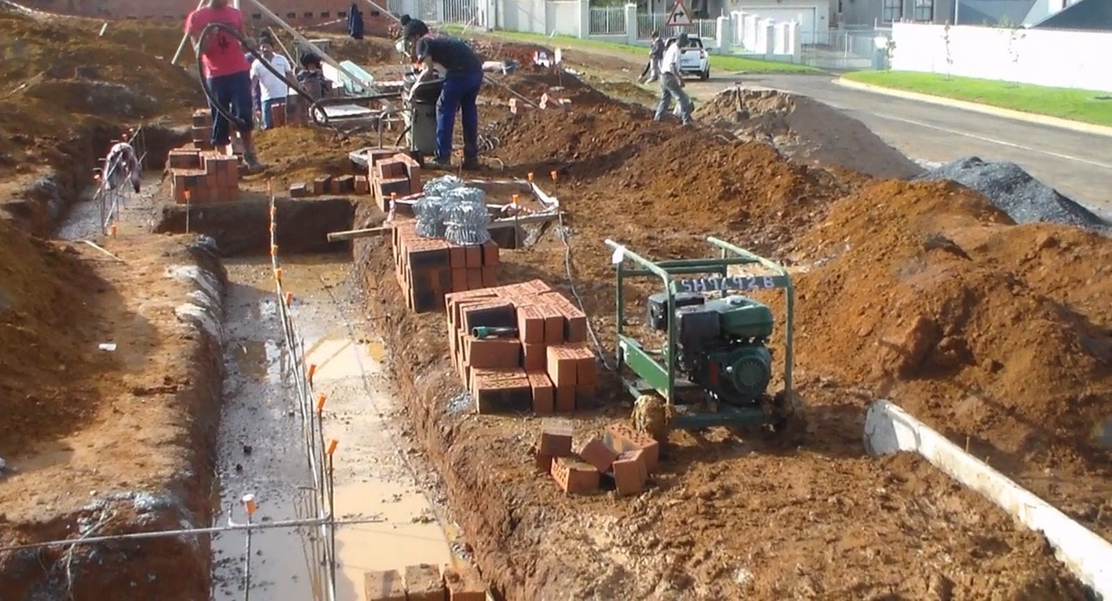 Strip foundations and brickwork